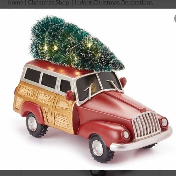 Woodie car & tree led table decoration Christmas tree Xmas holiday winter decor - Picture 1 of 7
